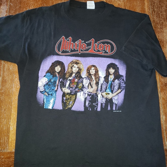 REAL 1987 White Lion Hair Band Metal Tee shirt - Picture 2 of 5